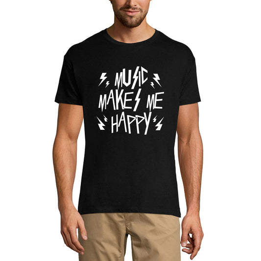 ULTRABASIC Men's T-Shirt Music Make Me Happy - Thunder Shirt for Musician