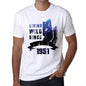 1951, Living Wild Since 1951 Men's T-shirt White Birthday Gift 00508 ultrabasic-com.myshopify.com