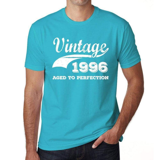 1996 Vintage Aged To Perfection Blue Mens Short Sleeve Round Neck T-Shirt 00291 - Blue / S - Casual