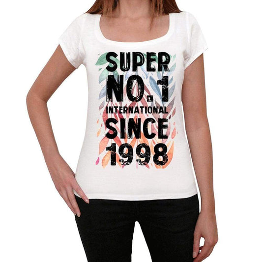 1998 Super No.1 Since 1998 Womens T-Shirt White Birthday Gift 00505 - White / Xs - Casual