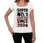 2004 Super No.1 Since 2004 Womens T-Shirt White Birthday Gift 00505 - White / Xs - Casual