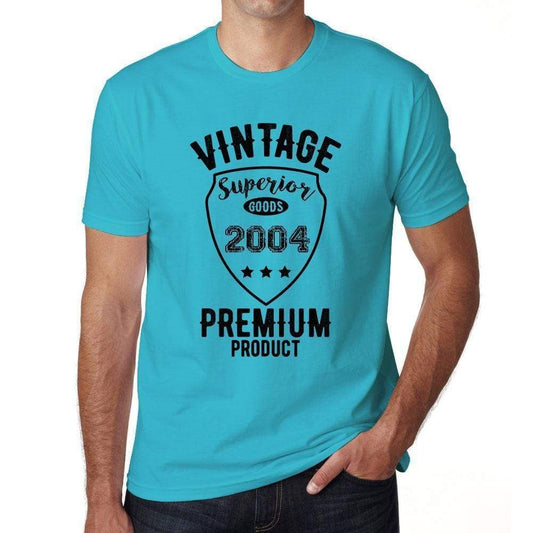 2004 Vintage Superior Blue Mens Short Sleeve Round Neck T-Shirt 00097 - Blue / S - Casual