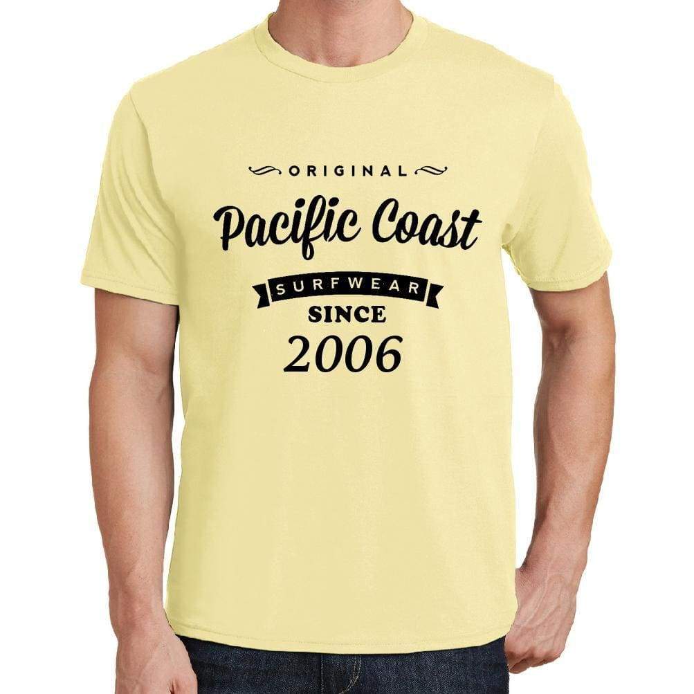 2006 Pacific Coast Yellow Mens Short Sleeve Round Neck T-Shirt 00105 - Yellow / S - Casual