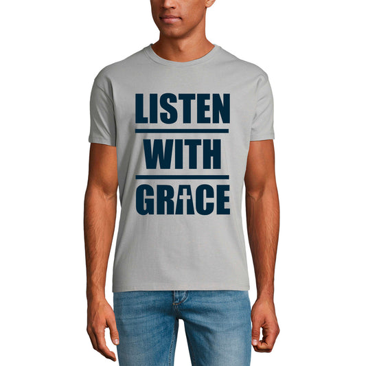 ULTRABASIC Men's Music T-Shirt Listen With Grace - Shirt for Musician