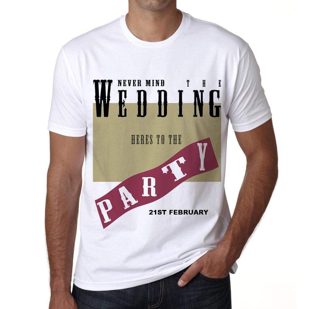 21St February Wedding Wedding Party Mens Short Sleeve Round Neck T-Shirt 00048 - Casual