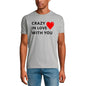 ULTRABASIC Men's T-Shirt Crazy In Love With You - Romantic Quote - Gift for Boyfriend