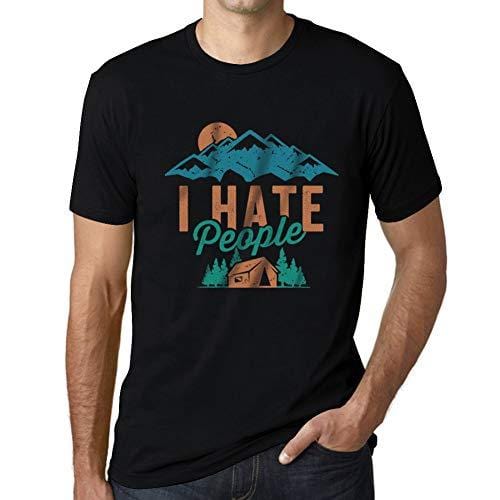 Ultrabasic - Graphique Hommes I Hate People Imprimé Tee T-Shirt Noir Profond