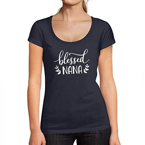 Ultrabasic - Femme Graphique Blessed Nana T-Shirt Cadeau Idées Tee French Marine
