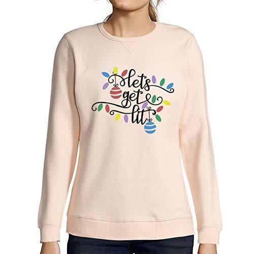 Ultrabasic - Femme Graphique Lets Get Lit Sweatshirt Action de Grâces Xmas Cadeau Idées Tee Rose Crémeux