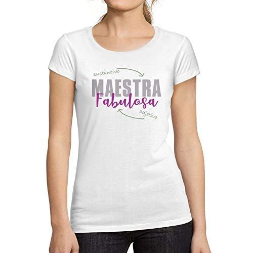 Ultrabasic - Tee-Shirt Femme Manches Courtes Maestra Fabulosa Blanc