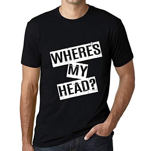 Ultrabasic - Homme T-Shirt Graphique Where's My Head T-Shirt Cadeau Lettre d'impression Noir Profond