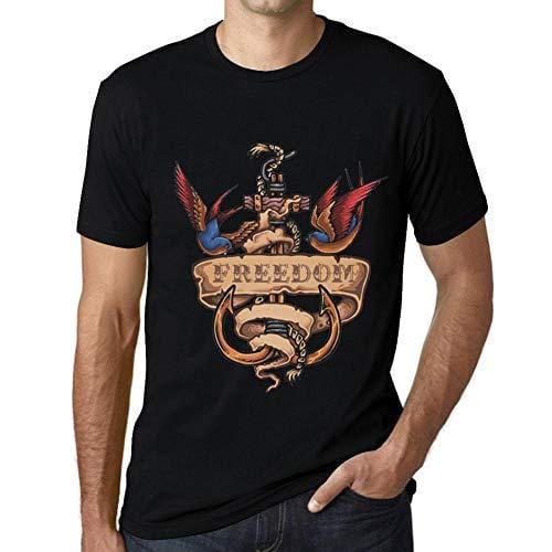 Ultrabasic - Homme T-Shirt Graphique Anchor Tattoo Freedom Noir Profond