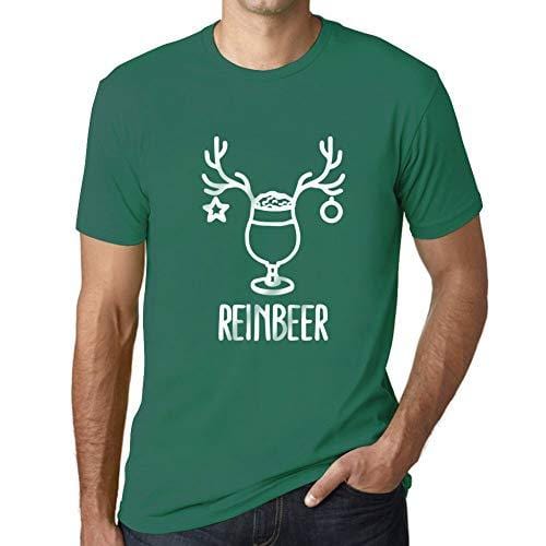 Ultrabasic - Graphique Homme Reinbeer T-Shirt Cadeau Imprimé Tée-Shirt Emeraude