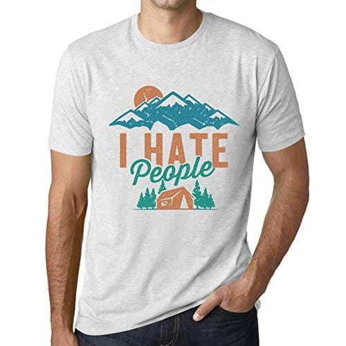 Ultrabasic - Graphique Hommes I Hate People Imprimé Tee T-Shirt Blanc Chiné
