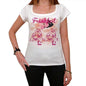 44 Frankfurt City With Number Womens Short Sleeve Round White T-Shirt 00008 - White / Xs - Casual