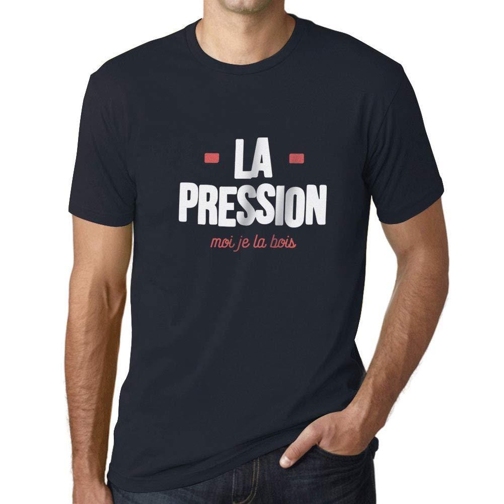 Ultrabasic - Homme Graphique La Pression T-Shirt Blanc Lettre Marine