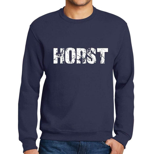 Ultrabasic Homme Imprimé Graphique Sweat-Shirt Popular Words Horst French Marine