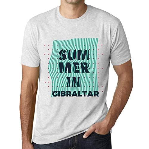 Ultrabasic - Homme Graphique Summer in Gibraltar Blanc Chiné