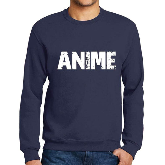 Ultrabasic Homme Imprimé Graphique Sweat-Shirt Popular Words Anime French Marine