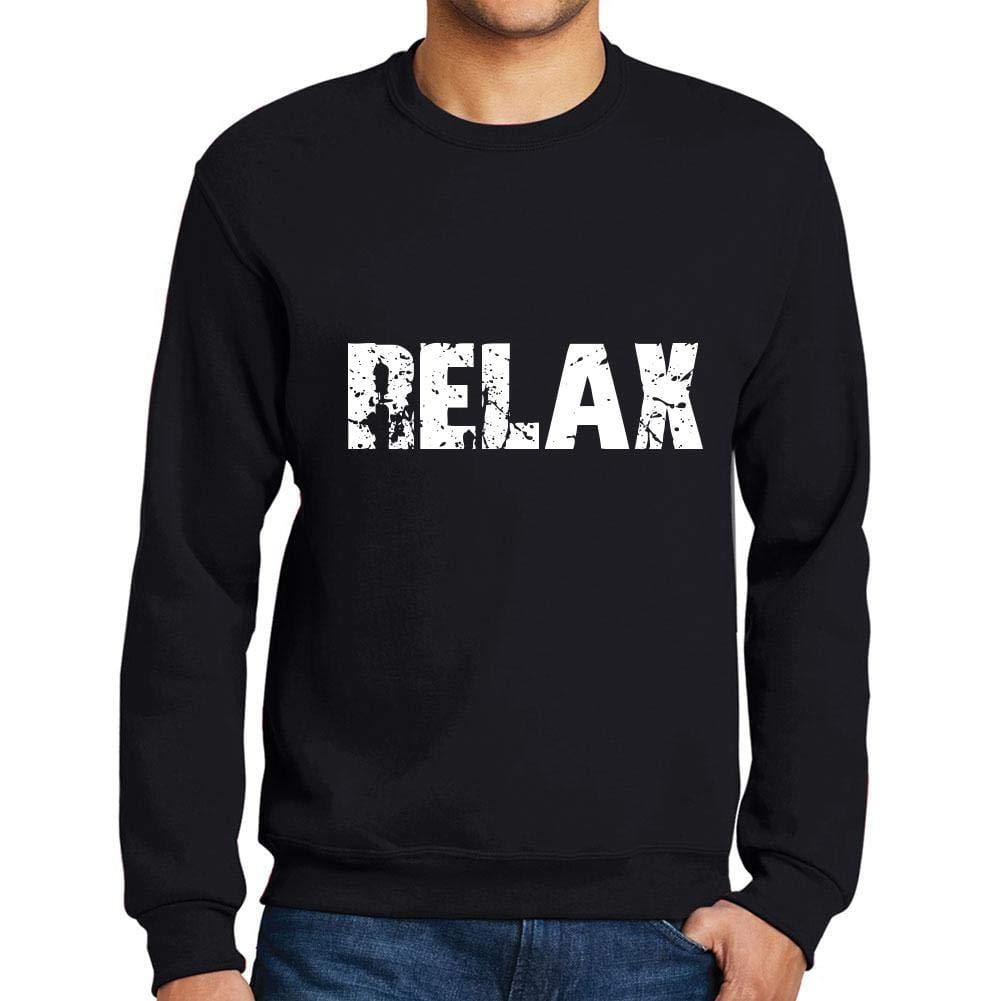 Ultrabasic Homme Imprimé Graphique Sweat-Shirt Popular Words Relax Noir Profond