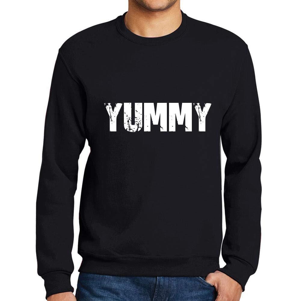 Ultrabasic Homme Imprimé Graphique Sweat-Shirt Popular Words Yummy Noir Profond