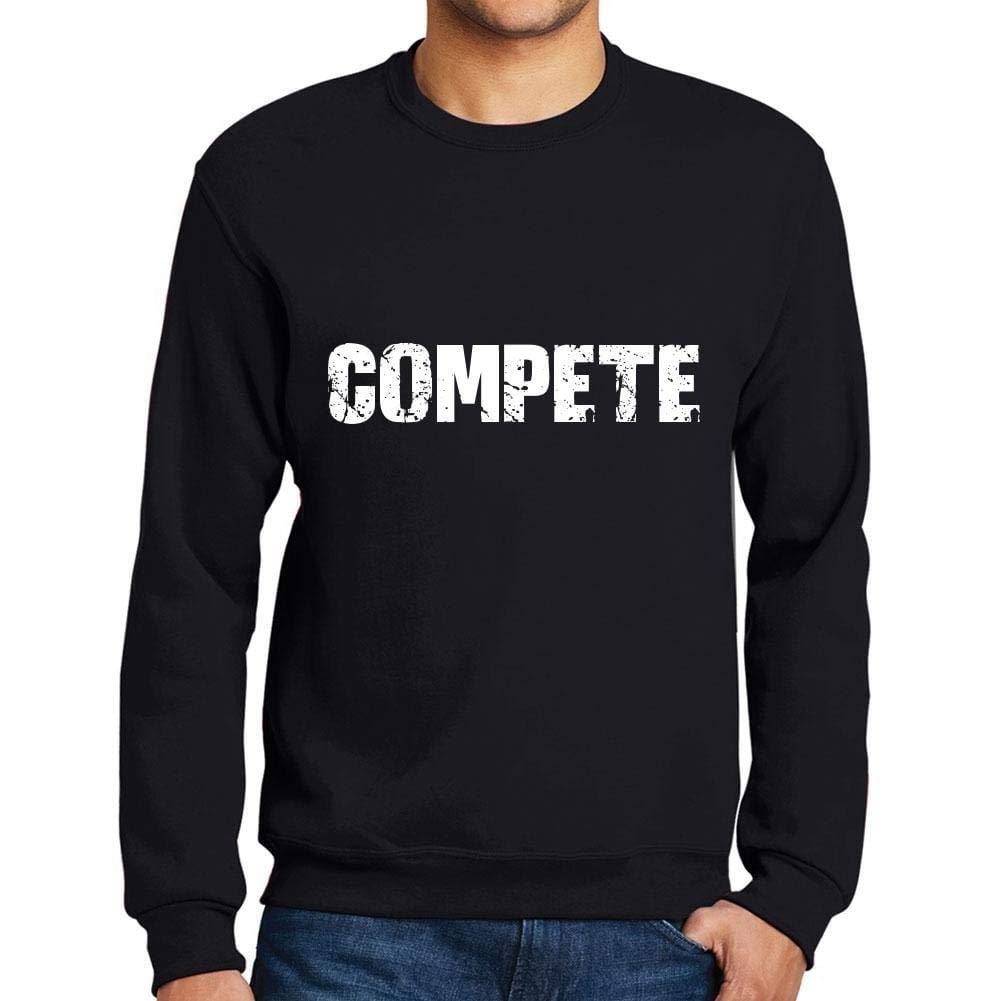 Ultrabasic Homme Imprimé Graphique Sweat-Shirt Popular Words Compete Noir Profond