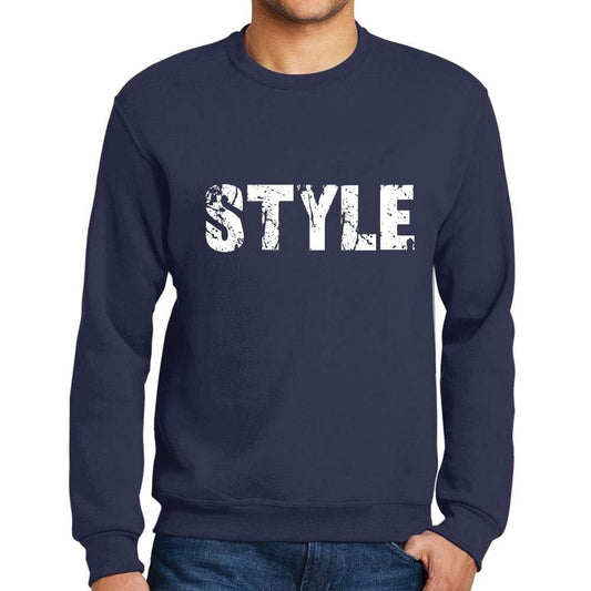 Ultrabasic Homme Imprimé Graphique Sweat-Shirt Popular Words Style French Marine