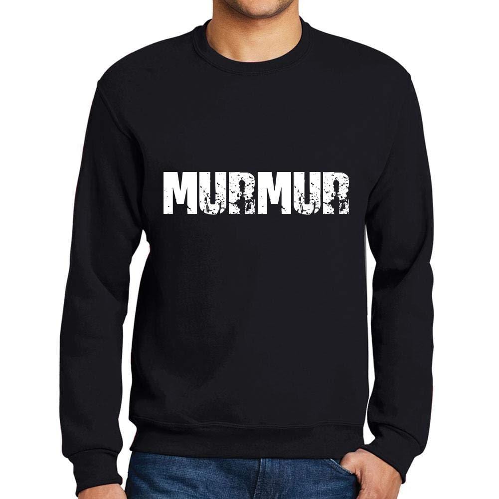 Ultrabasic Homme Imprimé Graphique Sweat-Shirt Popular Words MURMUR Noir Profond