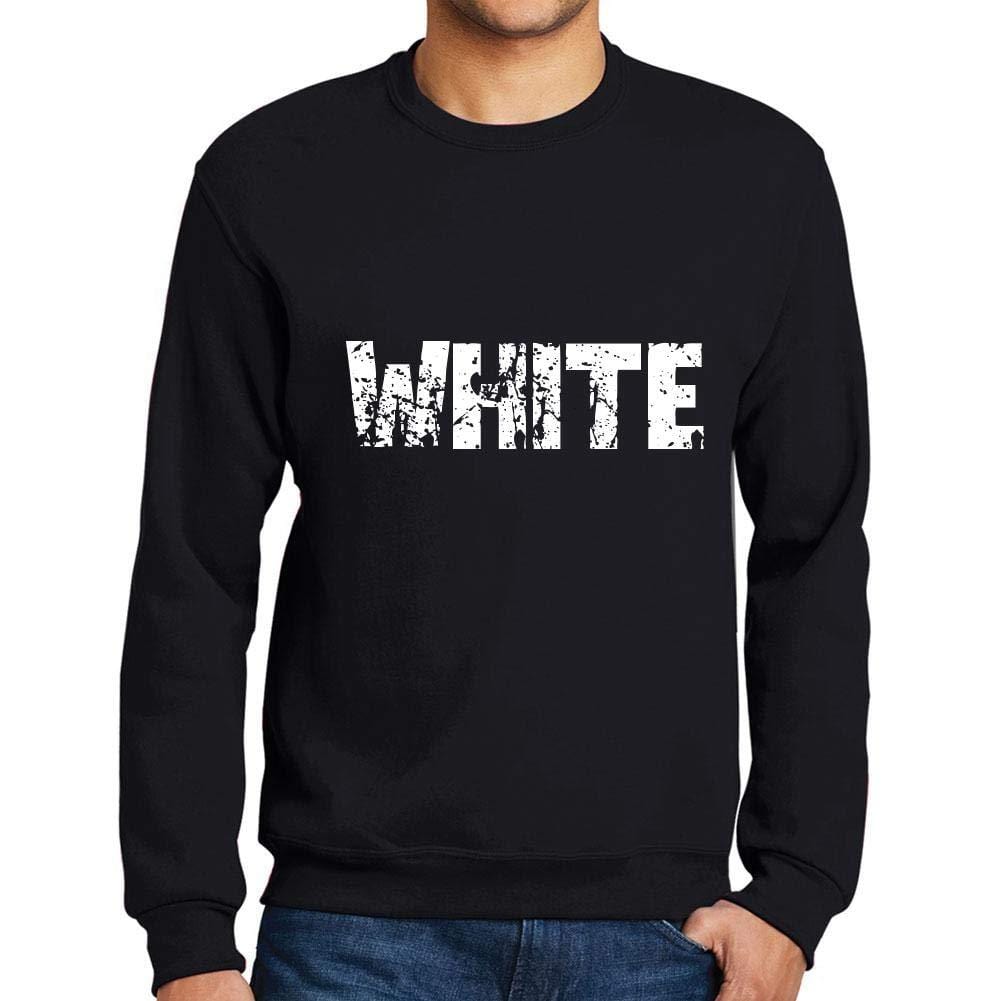 Ultrabasic Homme Imprimé Graphique Sweat-Shirt Popular Words White Noir Profond