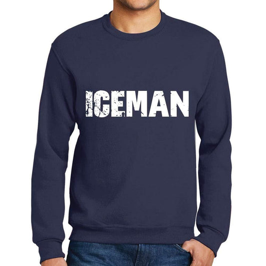 Ultrabasic Homme Imprimé Graphique Sweat-Shirt Popular Words Iceman French Marine
