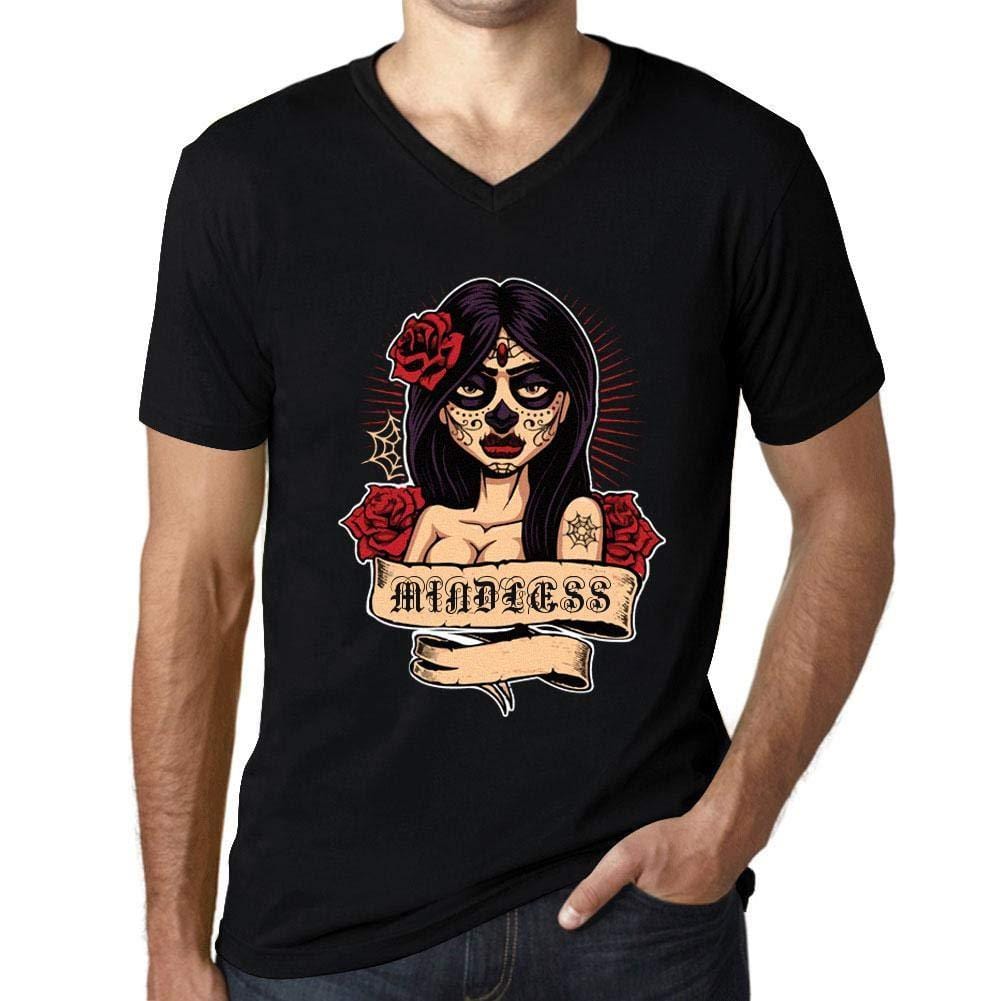 Ultrabasic - Homme Graphique Col V Tee Shirt Women Flower Tattoo Mindless