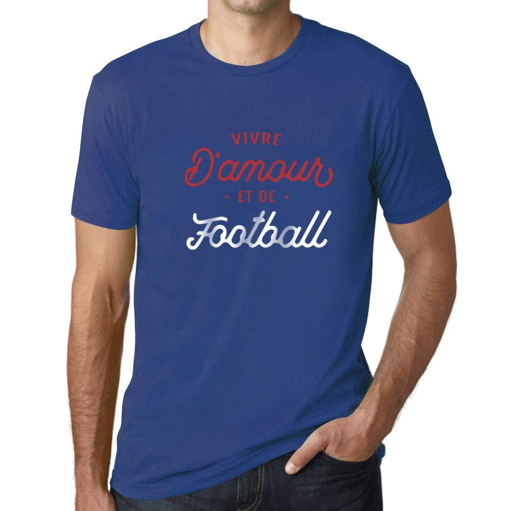 Ultrabasic - Homme Graphique Vivre d'amour et de Football T-Shirt Imprimé Lettres Royal