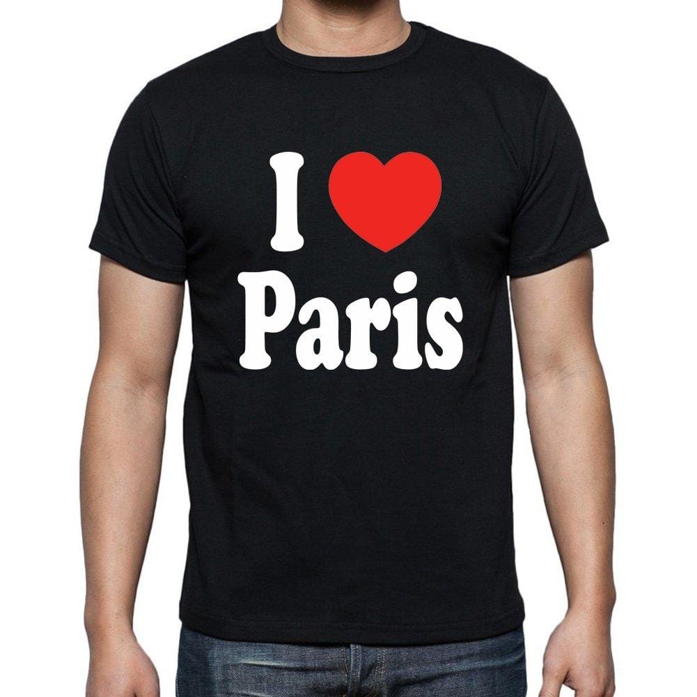 I Love Paris Black T-Shirt Homme - Black,t Shirt Homme