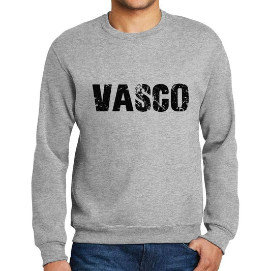 Ultrabasic Homme Imprimé Graphique Sweat-Shirt Popular Words Vasco Gris Chiné