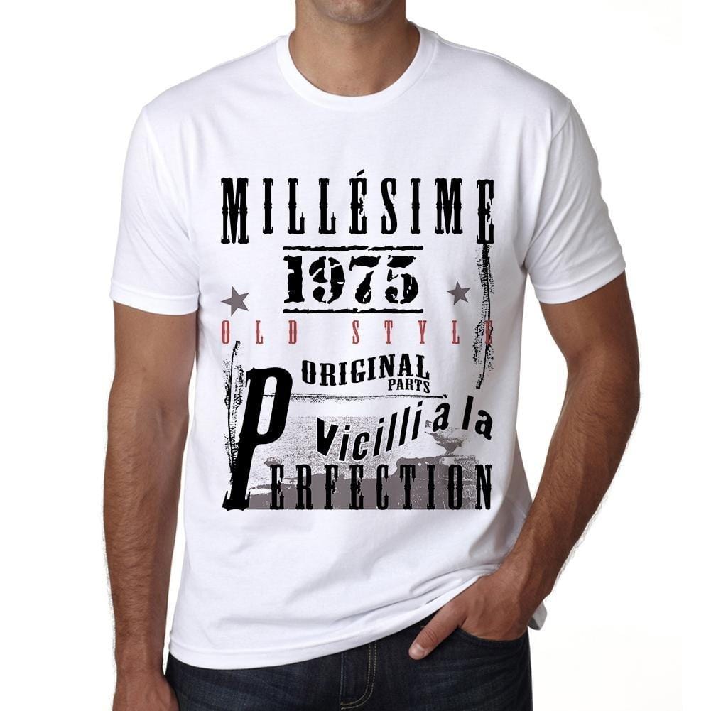 1975,Cadeaux,Anniversaire,Manches Courtes,Blanc,Homme T-Shirt