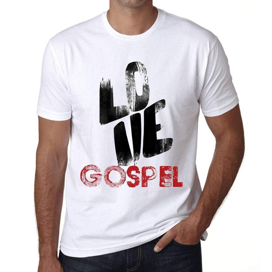 Ultrabasic - Homme T-Shirt Graphique Love Gospel Blanc