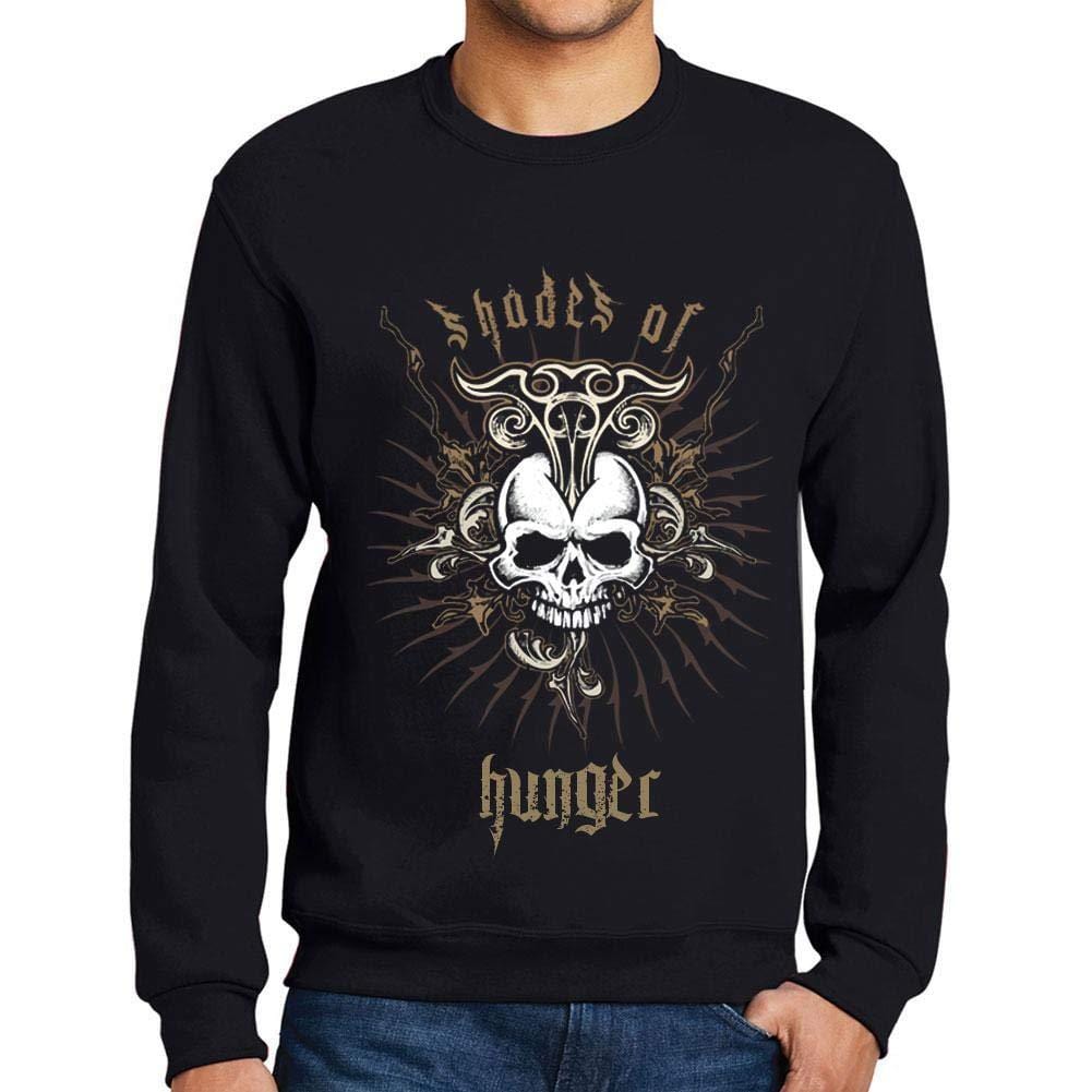 Ultrabasic - Homme Graphique Shades of Hunger T-Shirt Imprimé Lettres Noir Profond
