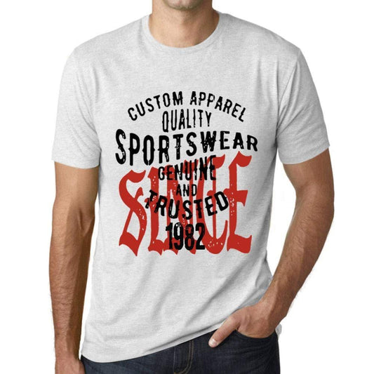Ultrabasic - Homme T-Shirt Graphique Sportswear Depuis 1982 Blanc Chiné