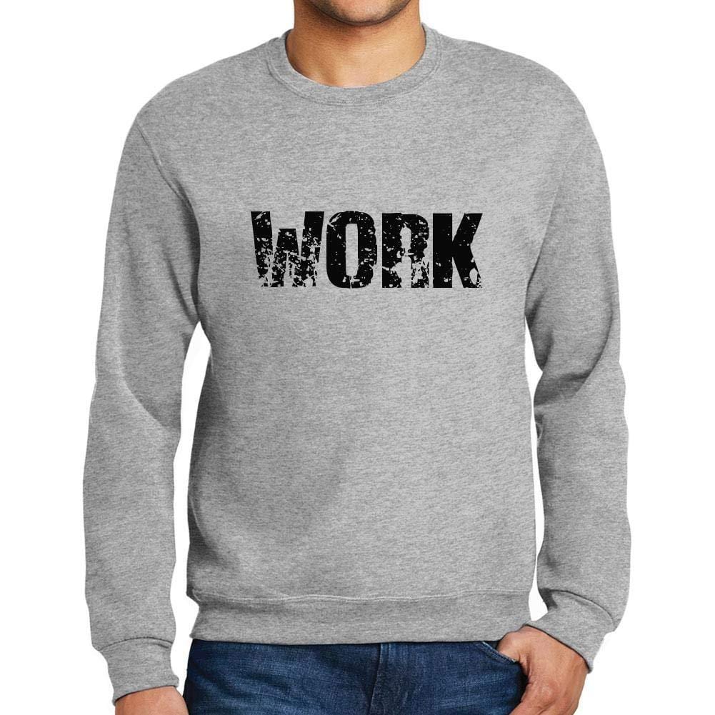 Ultrabasic Homme Imprimé Graphique Sweat-Shirt Popular Words Work Gris Chiné