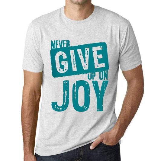 Ultrabasic Homme T-Shirt Graphique Never Give Up on Joy Blanc Chiné