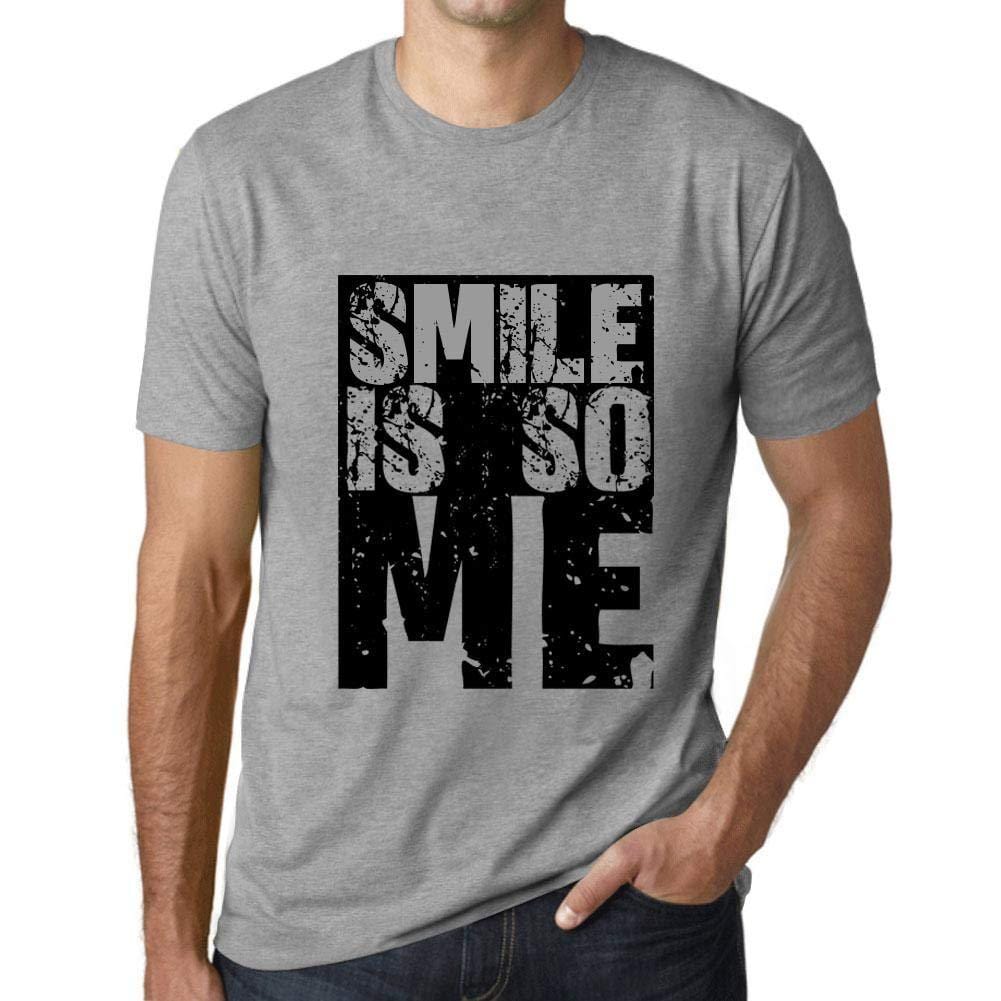 Homme T-Shirt Graphique Smile is So Me Gris Chiné