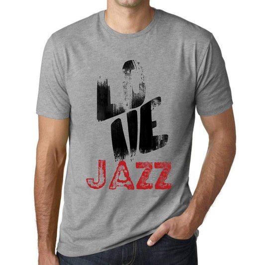Ultrabasic - Homme T-Shirt Graphique Love Jazz Gris Chiné