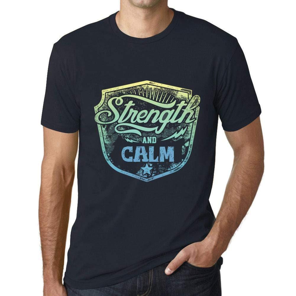 Homme T-Shirt Graphique Imprimé Vintage Tee Strength and Calm Marine