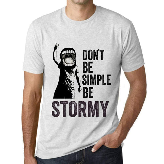 Ultrabasic Homme T-Shirt Graphique Don't Be Simple Be Stormy Blanc Chiné