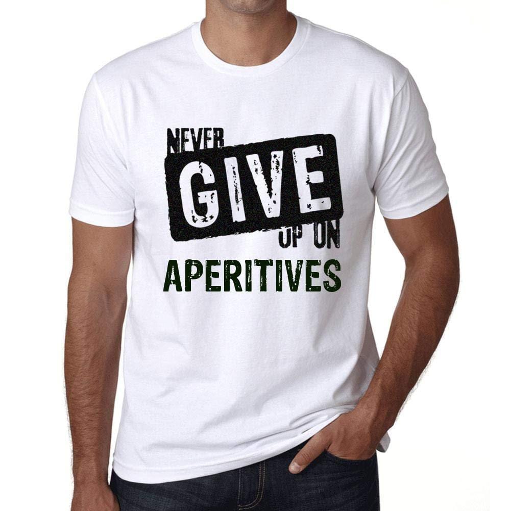 Ultrabasic Homme T-Shirt Graphique Never Give Up on APERITIVES Blanc