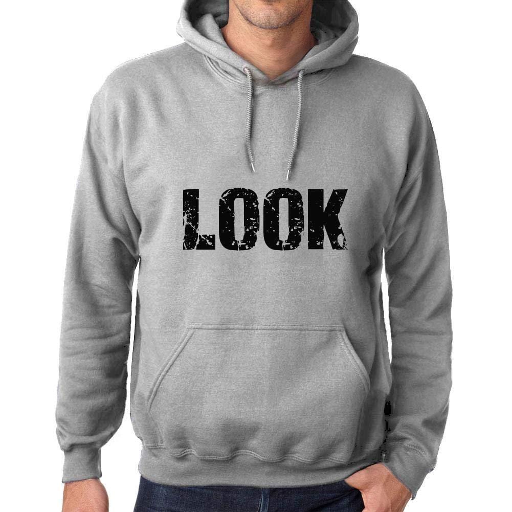 Ultrabasic Homme Femme Unisex Sweat à Capuche Hoodie Popular Words Look Gris Chiné