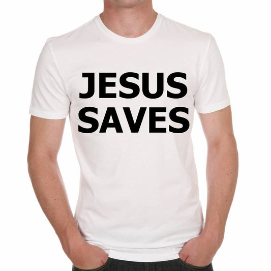 Jesus Saves T-Shirt,Cadeau,Homme,Blanc,t Shirt Homme