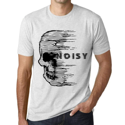Homme T-Shirt Graphique Imprimé Vintage Tee Anxiety Skull Noisy Blanc Chiné