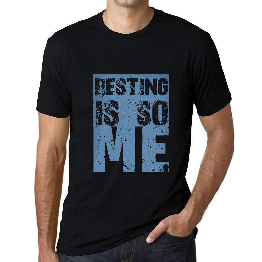 Homme T-Shirt Graphique Resting is So Me Noir Profond