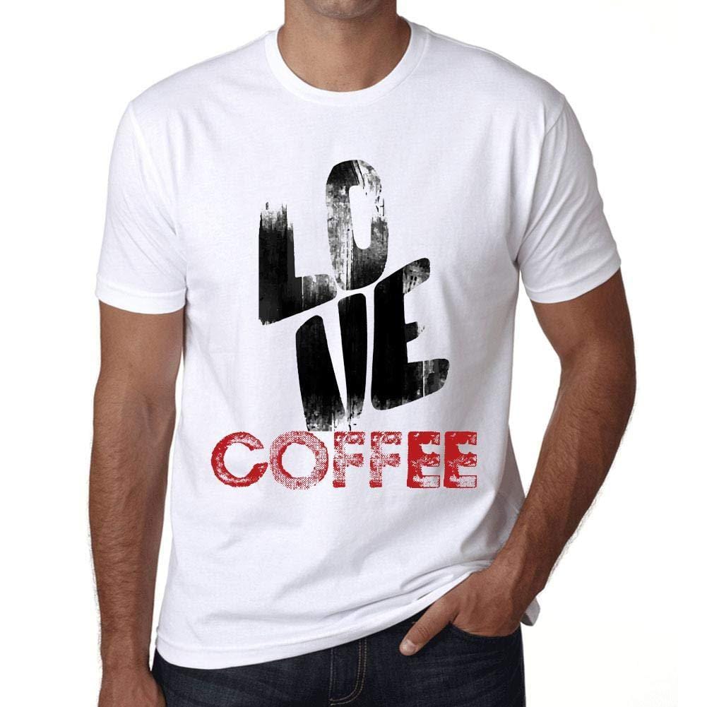 Ultrabasic - Homme T-Shirt Graphique Love Coffee Blanc